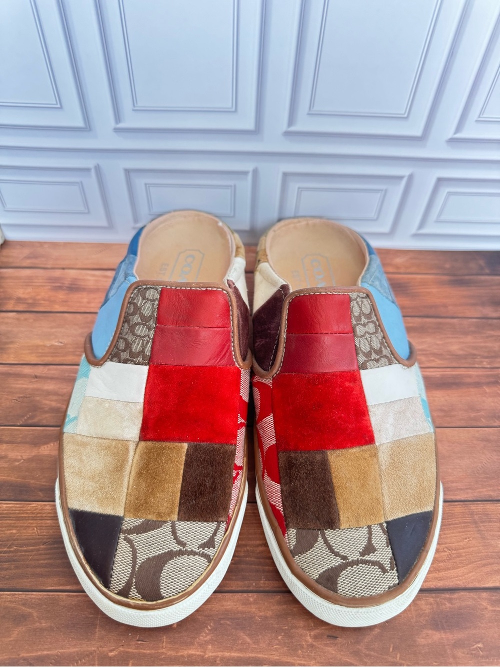 Rare Coach suede leather canvas Mules - Picture 5 of 7